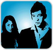 illustration of young male and female couple